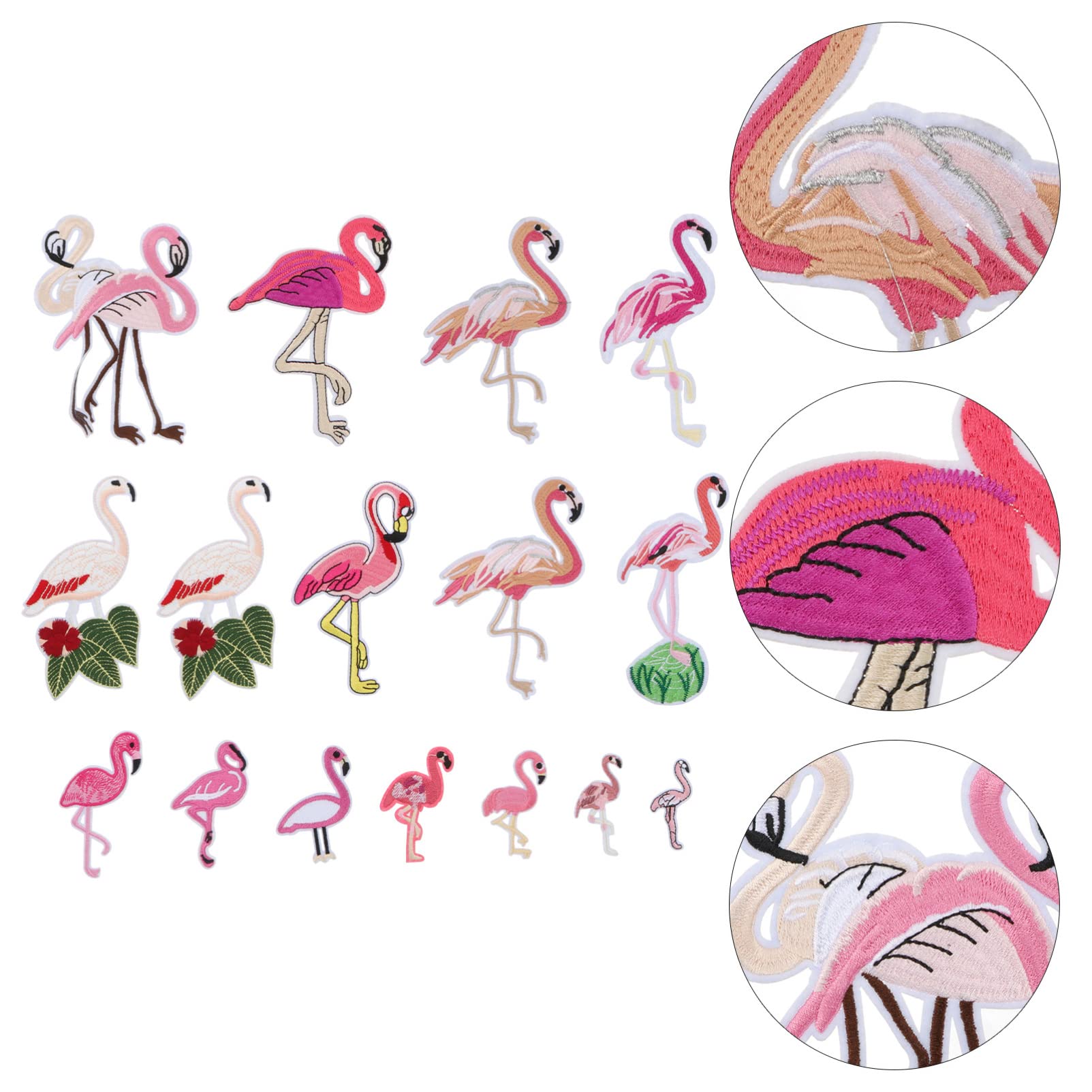 Ciieeo 48stücke Teiliges Set Flamingo Aufnäher Gestickte Bügelpatches Für Kleidung Taschen Und Mehr Dekorative Accessoires Zum Aufbügeln Und Aufnähen Für Kreative Reparaturen Und