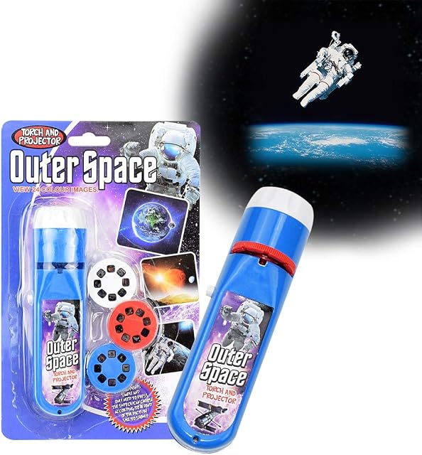 Pup Go Space Torch Projector, Outer Space Toys for Kids Age 3 4 5 6 7 8 9 10 Year Old Boys, Space Explorer Themed Gifts Ideas, Educational Toys Present for Children, 3 Discs 24 Images(Space)