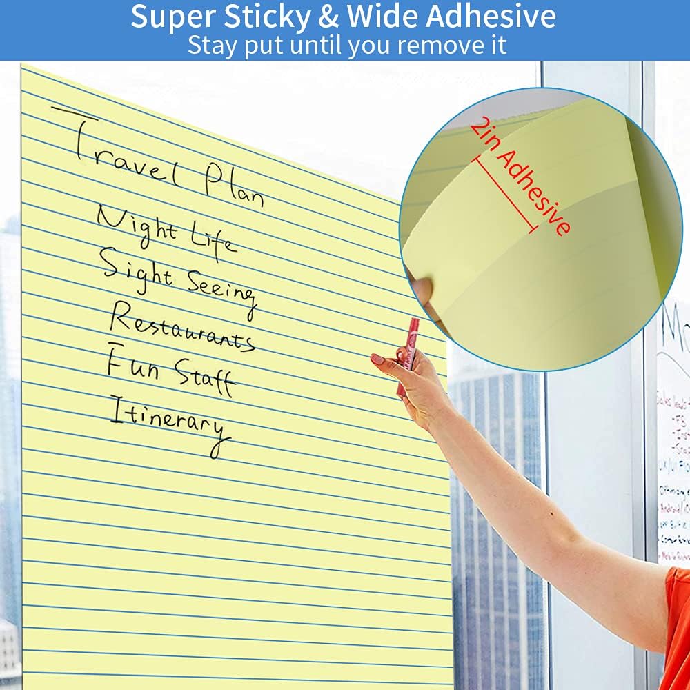 Sticky Easel Pad, Ruled Anchor Chart Paper, 25 x 30 Inches Large Self-Adhesive Flip Chart Paper for Teachers/Classroom Easel/Office, Soft Yellow Page with Lines, 30 Sheets/Pad, 4Pads : Arts, Crafts & Sewing