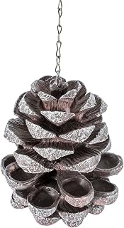 HOMESCAPES Pinecone Bird Feeder with Chain Light Weight Hanging Weatherproof Resin Birdfeeder