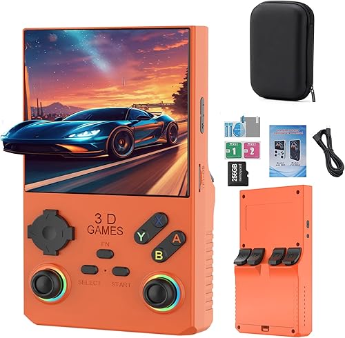 RegiisJoy V40 Pro - Consola de juegos portátil, 35000 juegos, pantalla IPS de 3.5 pulgadas, consola retro arcade, 256G 3800 mAh, mini consola de