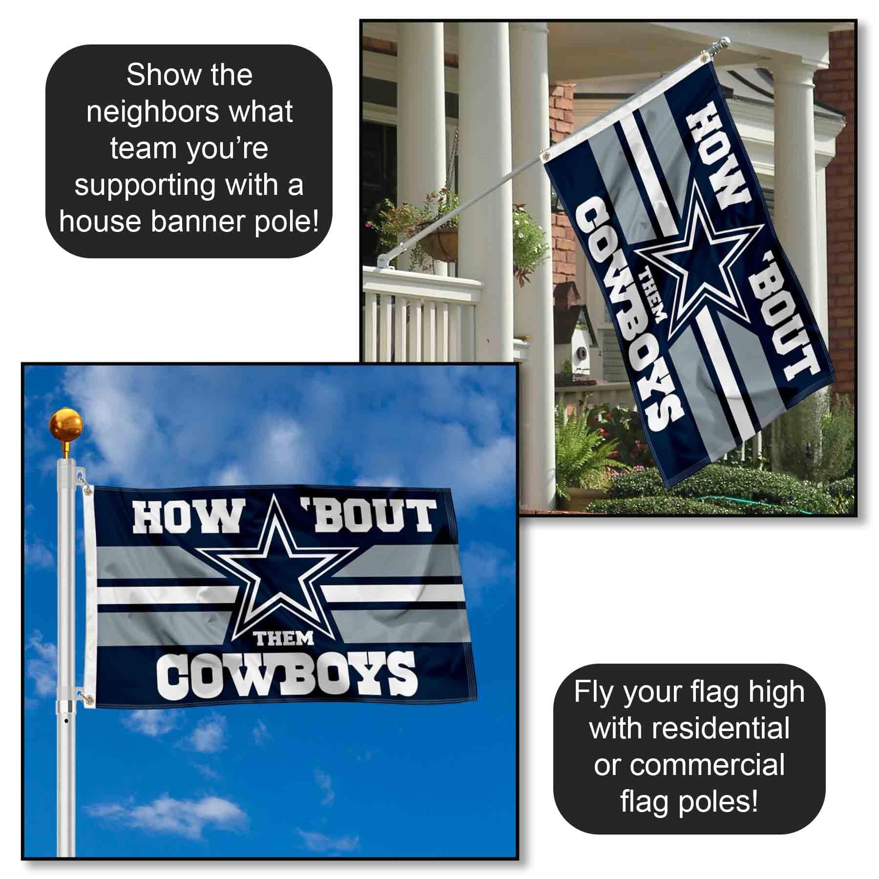 WinCraft Dallas Cowboys How Bout Them Cowboys Flag Outdoor Indoor 3x5 Foot Banner : Sports & Outdoors