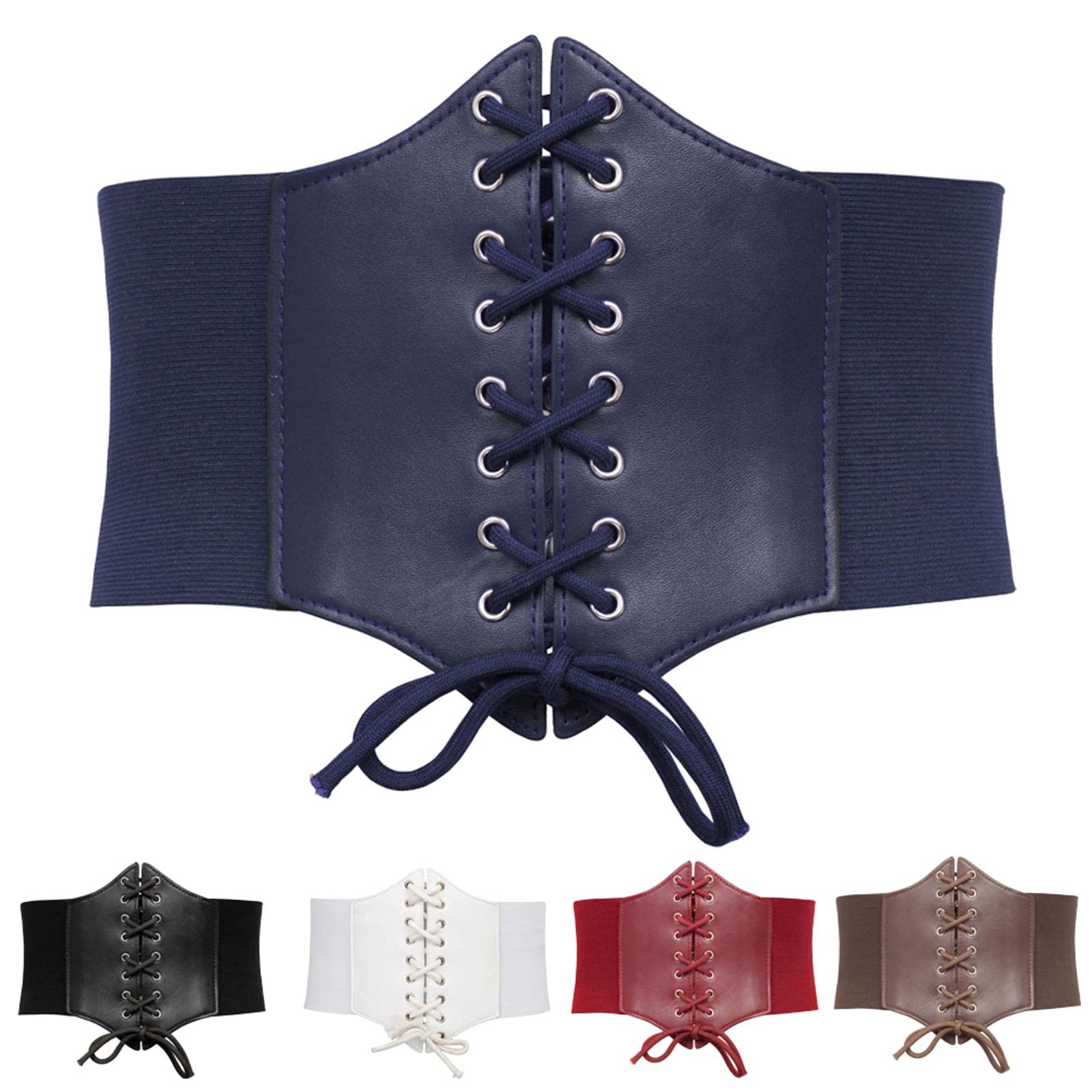 Ceinture Corset En Cuir Synthétique Avec Taille élastique Et