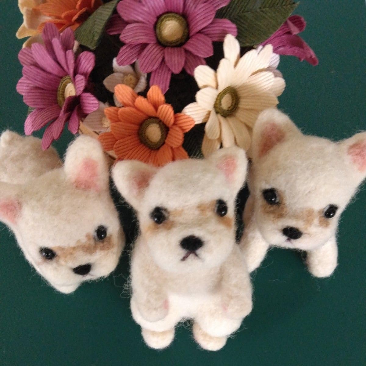 羊毛フェルト＊フレンチブルドッグ＊犬 - Little Cute Angel Dog 羊毛
