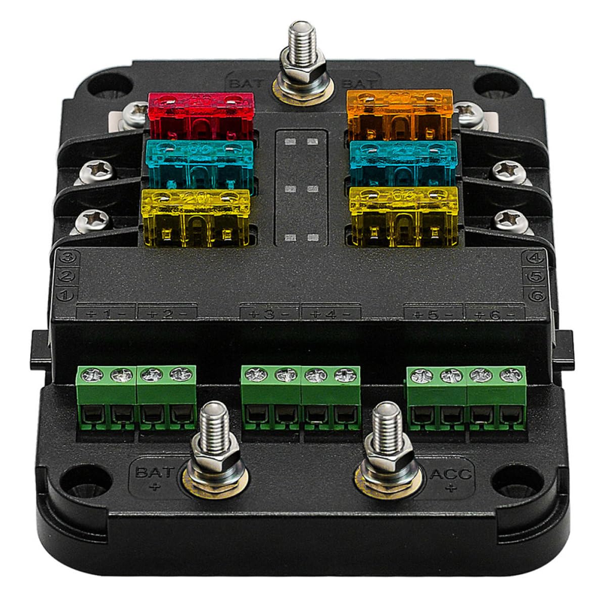 Portafusibles 10v-24v 80a Indicador Rojo Azul, Abs PC Cobre