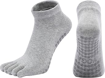 JEATHA Pilates Five Toe Socks for Women Non Slip Yoga Socks for Ballet Dance Gym Fitness Workout