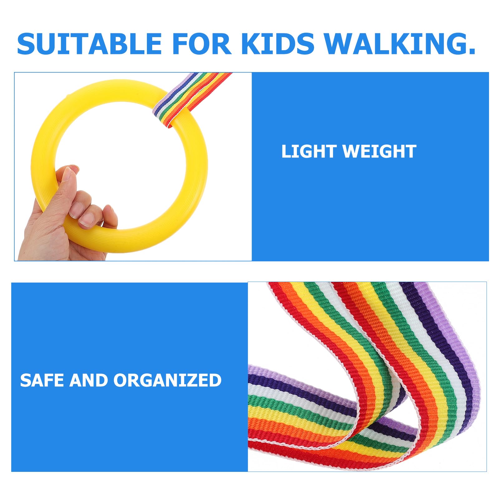 Vaguelly Corde De Marche Anti-Perte Pour Enfants 3 Pièces Poignées Confortables Sécurité Garderies Maternelles Sorties Extérieures