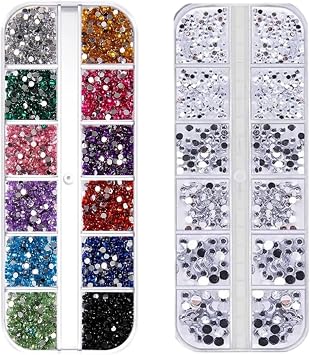 Rhinestones for Bedazzling,Bedazzling Kit with Rhinestones,2800pcs Silver Clear Multicolour Rhinestone for DIY,Clothing,Nail Art