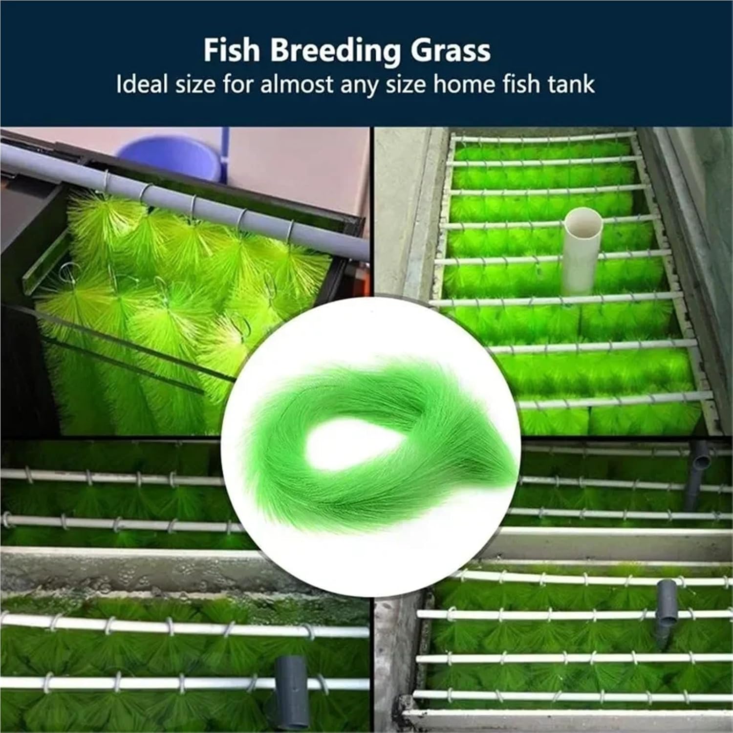 6 Pcs 60-100cm Flexible Fish Hatching Grass – Koi Spawning Breeding Brush, Mute Filter Media Tool(100cm)