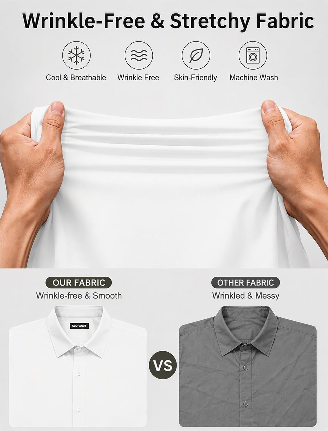 COOFANDY Men's Muscle Fit Dress Shirts Long Sleeve Button Down Shirts