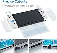 Vista 4 de GeekShare Funda protectora delgada compatible con Nintendo Switch OLED y Joy-Con - Absorción de golpes y antiarañazos Funda para OLED Switch