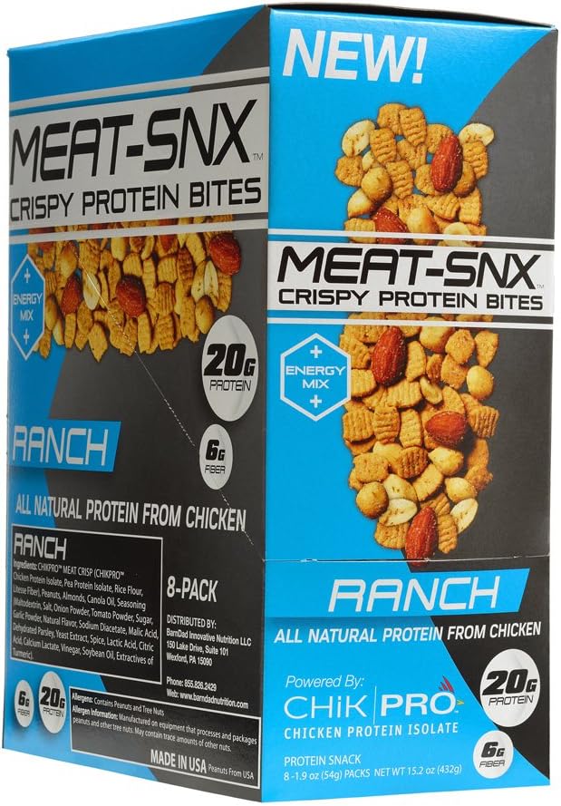 Barn Dad Nutrition Meat Snx Crispy Protein Bites, Ranch, 8 Count