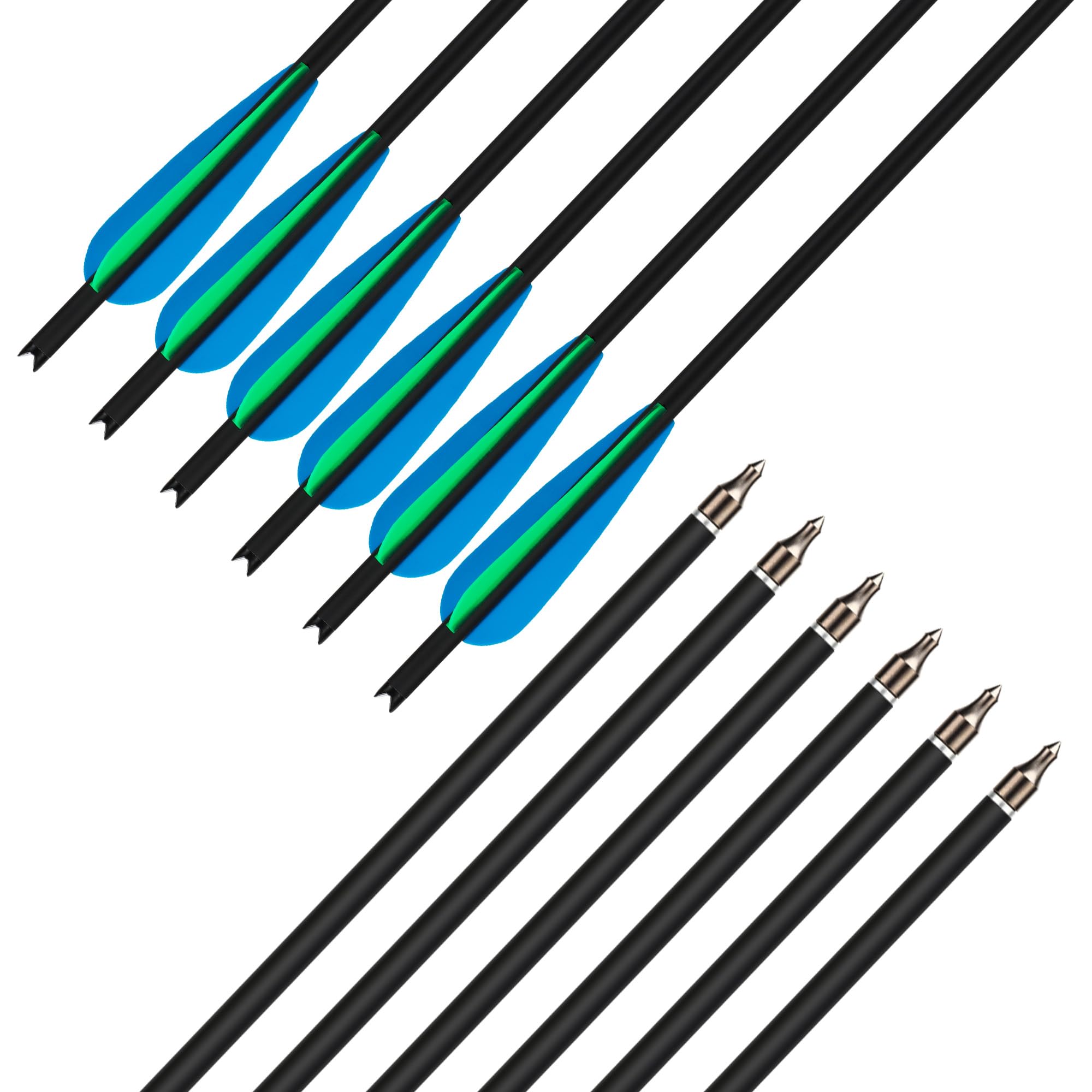 14-Stück 20-Zoll-Armbrustpfeile, Jagd-Carbonpfeile für Armbrust-Zielübungen im Freien