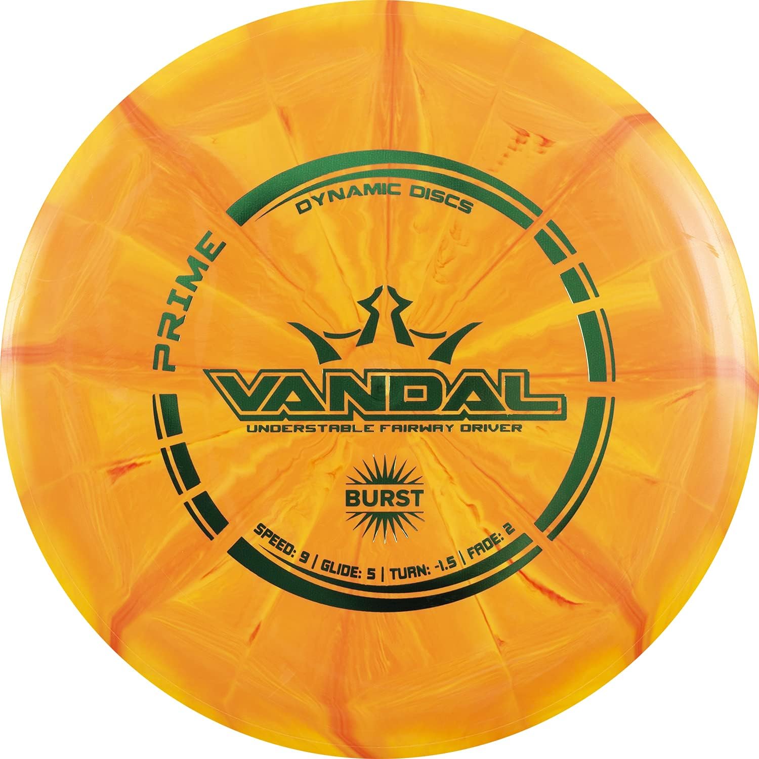 Dynamic Discs Prime Burst Vandal Disc Golf Driver, Men and Women, Controllable, Beginner Friendly Distance Frisbee Golf Disc, 176g, Stamp Color Will Vary