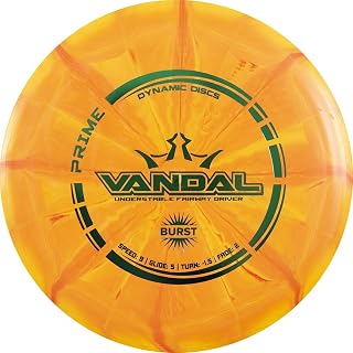 Dynamic Discs Prime Burst Vandal Disc Golf Driver, Men and Women, Controllable, Beginner Friendly Distance Frisbee Golf Disc, 176g, Stamp Color Will Vary