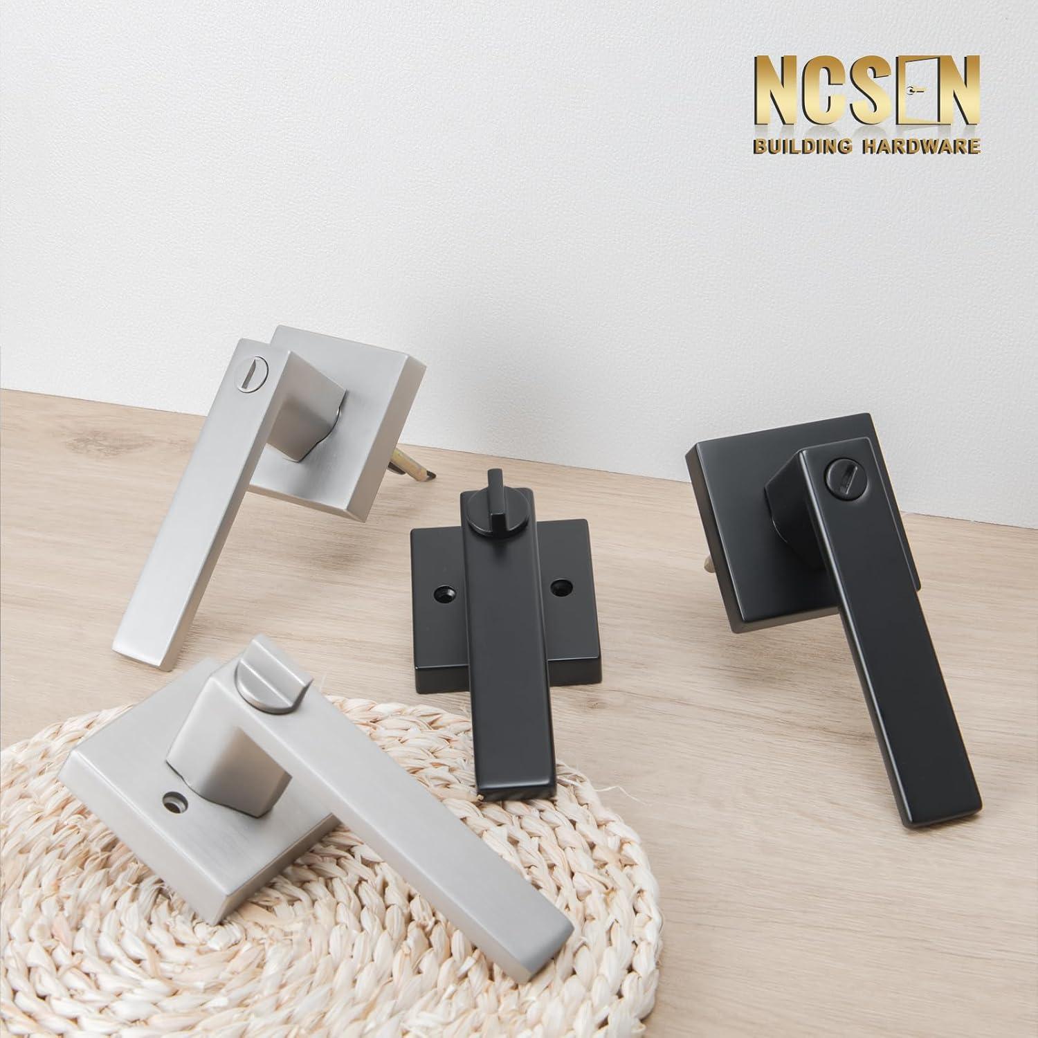 6 Pack Matte Black Door Handles, Turn Lock Privacy Door Handles, Interior Door Handles for Bath & Bedroom image 3