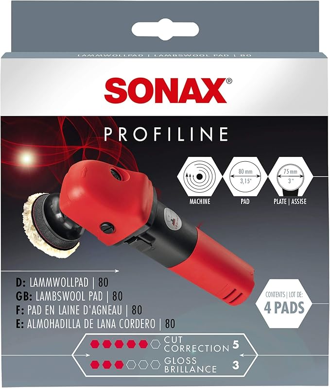 SONAX 04941410 almohadilla de lana de cordero 80 (4 piezas)