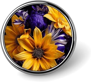 1 In Exquisite Round Badge Pin Lightweight Metal Button Badge Unisex | Eco-Friendly Flowers Lapel Pins Durable & Stylish Backpack Pins Travel Decorative Pins for Shirts, Jackets