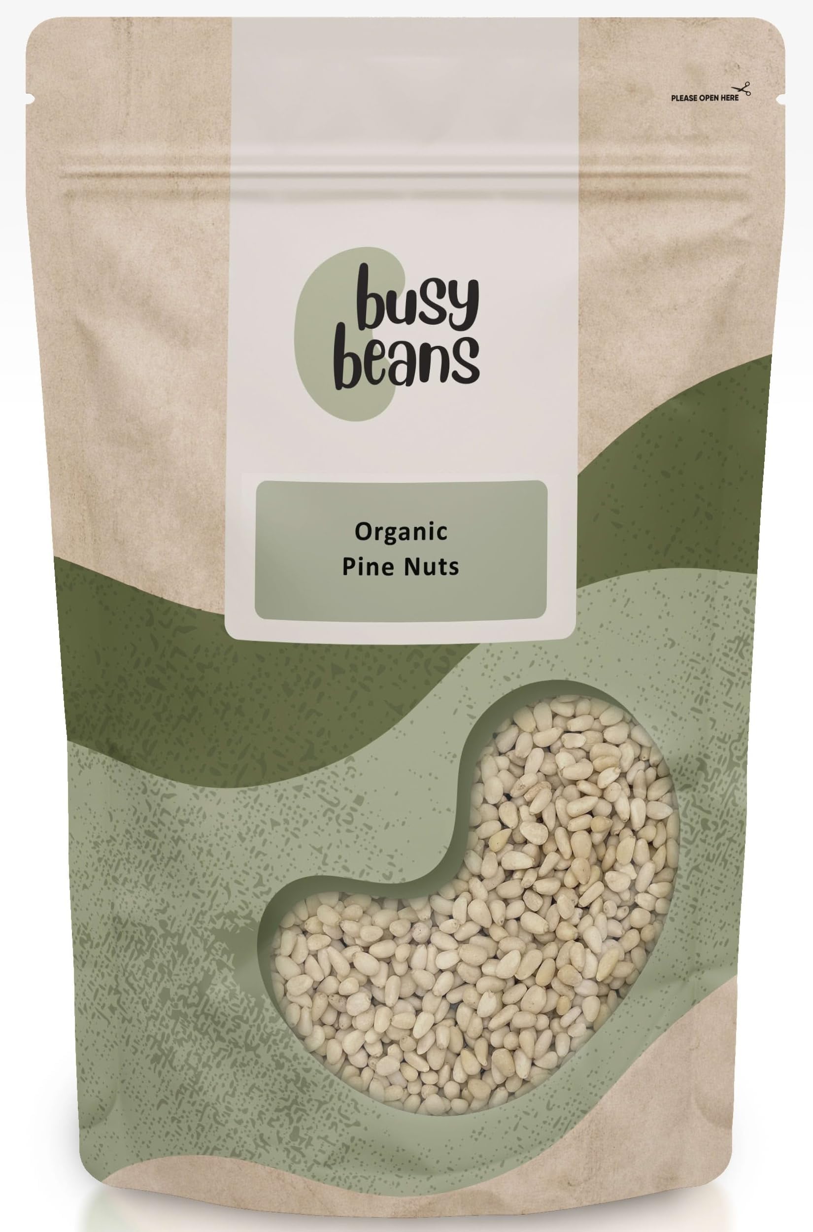 Organic Pine Nuts - Certified Organic- by Busy Beans Organic (1kg)