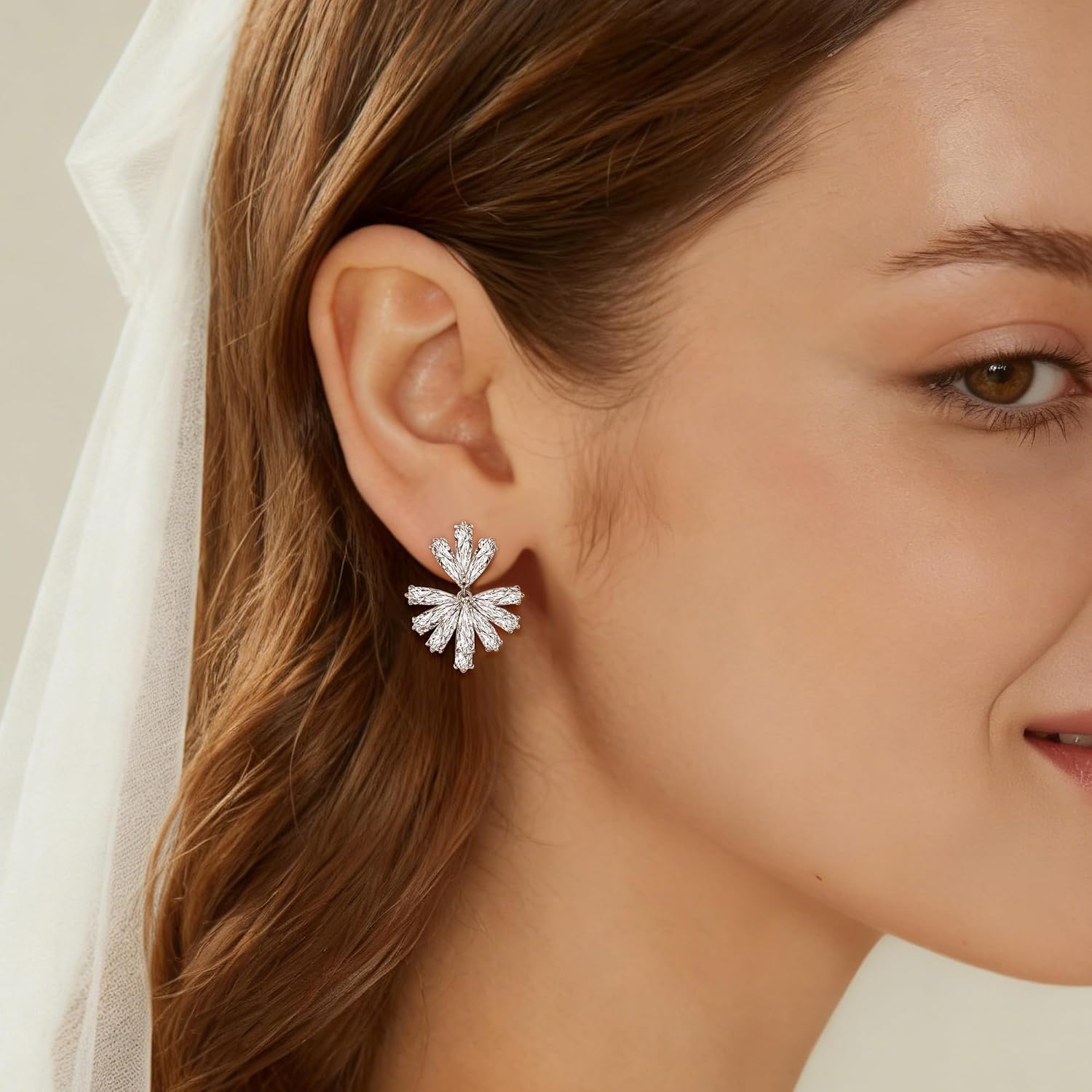 Gemsme Bridal Wedding Earrings for Brides Bridesmaides, 925 Sterling Silver Posts hypoallergenic Cubic Zirconia stud,Drop & Dangle Earrings for Women Jewelry Gifts