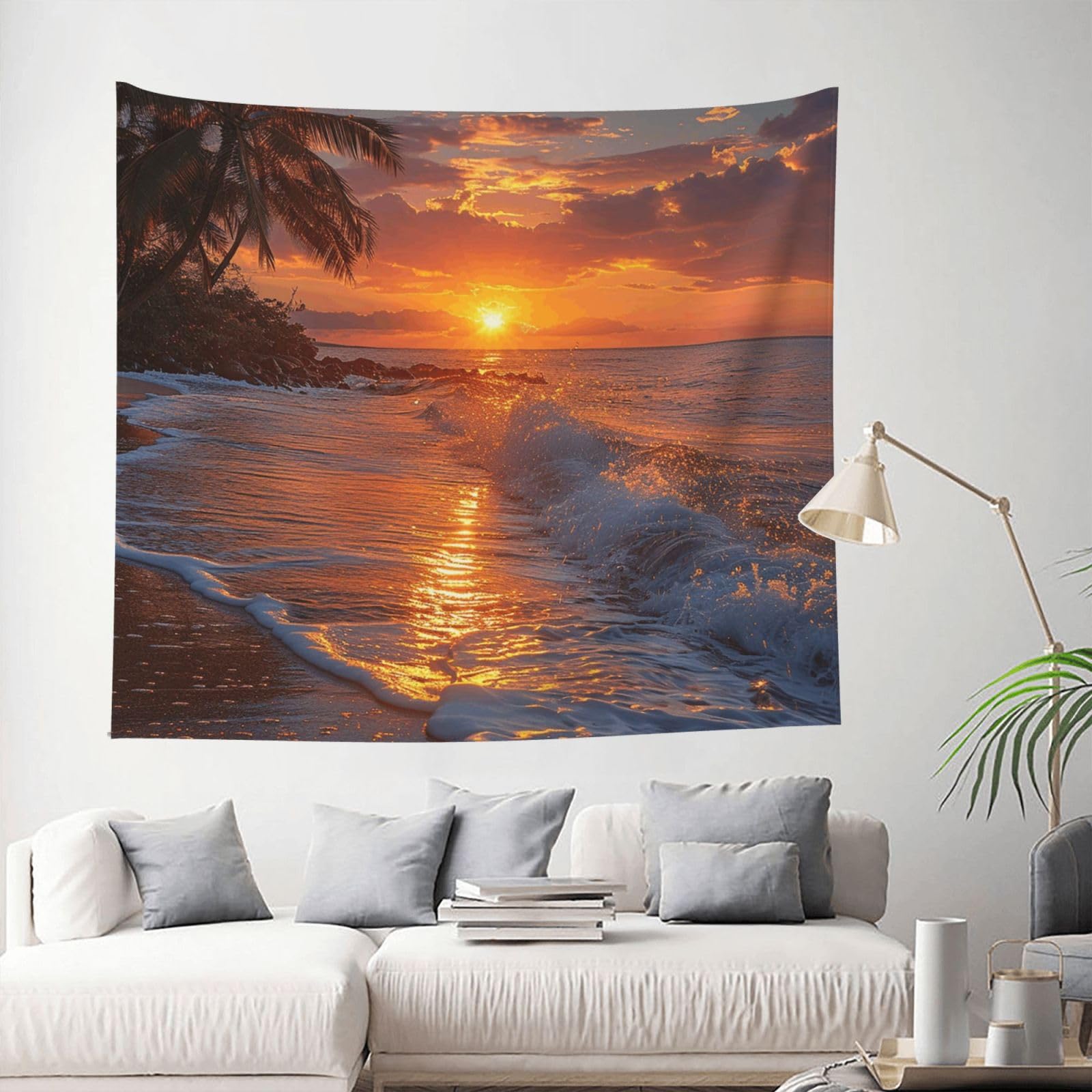 Tapestry 153 X 130 CM Inches Wall Hanging for Living Room Beach Maui Hawaii Tapestrys Home Decor Soft Aesthetic Tapestries Hanging Decor Blanket Wall Tapestry for Bedroom Dorm Indoor Outdoor