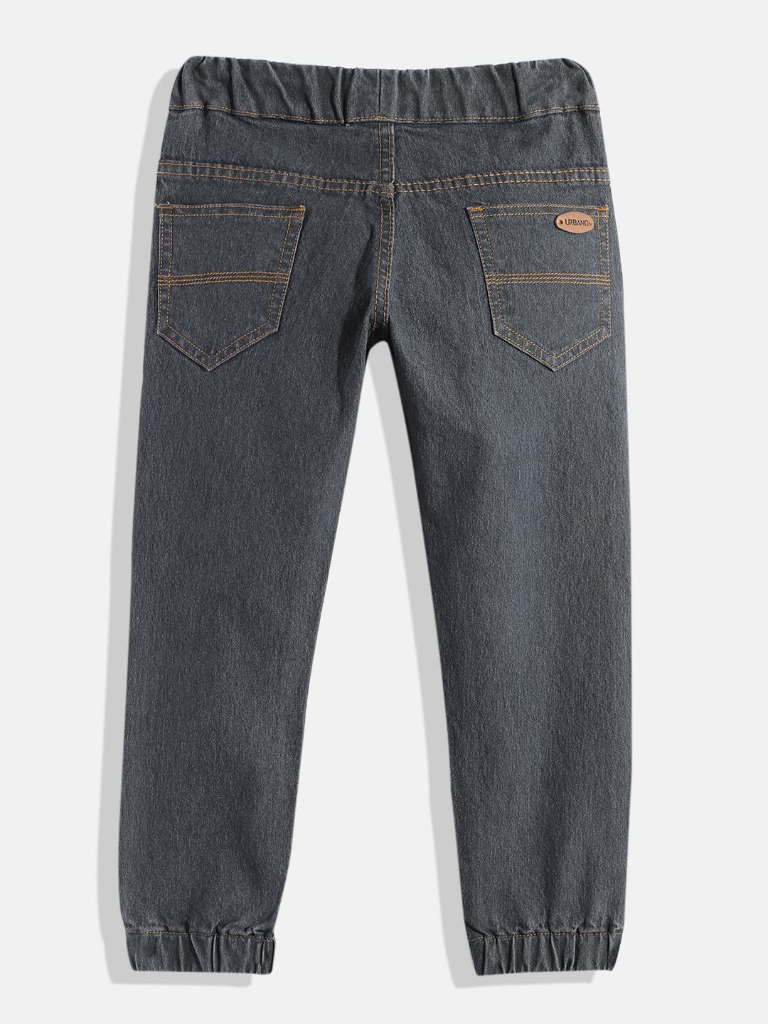 Urbano Juniors Pantalones vaqueros elásticos de mezclilla lavados, ajustados, color azul oscuro para niño, Gris, 8-9 a�os