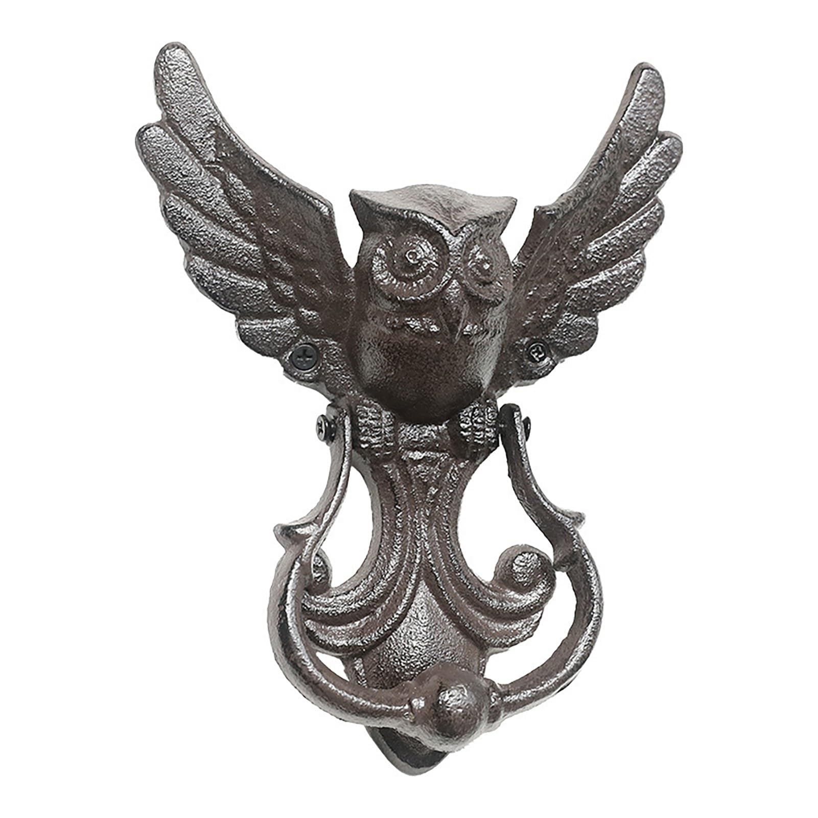 Aldaba de puerta de hierro fundido vintage, tirador decorativo rústico de 25 x 17 cm