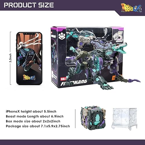 Miniatura 5 de 52TOYS Beastbox BB-31 FirmHand - Figura de acción de lobo deformación de 26.9 pulgadas, 2 en 1, juguetes coleccionables para niños, regalos de