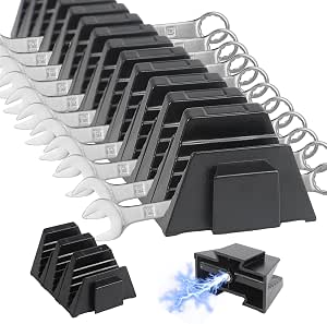 92 Pack Magnetic Wrench Organizers For Toolbox - Modular Rack With SAE/Metric Labels, Black - View #6