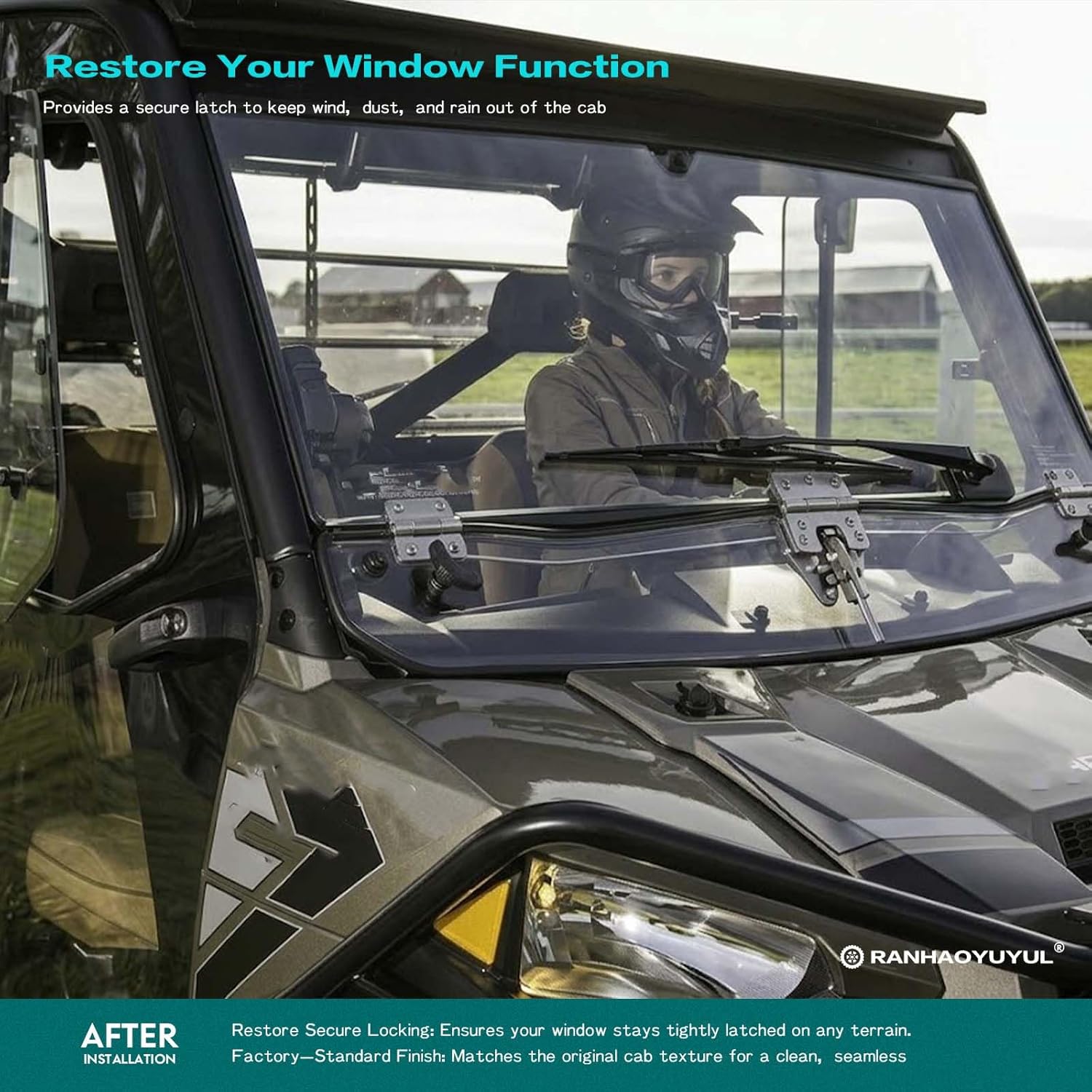 2206609 Replacement Clear Window Latch Hardware Kit Compatible with Polaris Ranger Door# 2882188 2882901 2883229