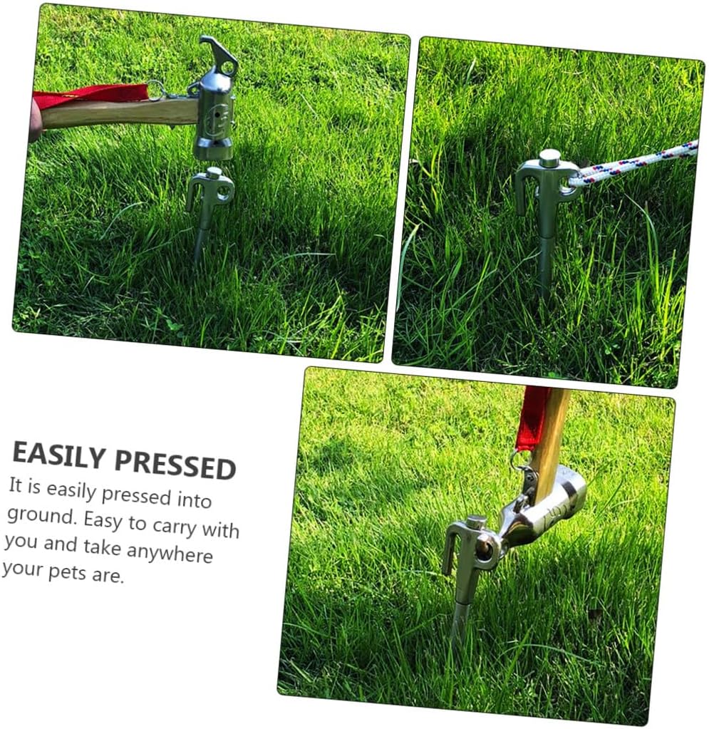 DOITOOL Tent Stake Dog Bolt Device Tent Camping Accessories Camping Ground Stake Dog Tie Out Stake Wood Pile Pet