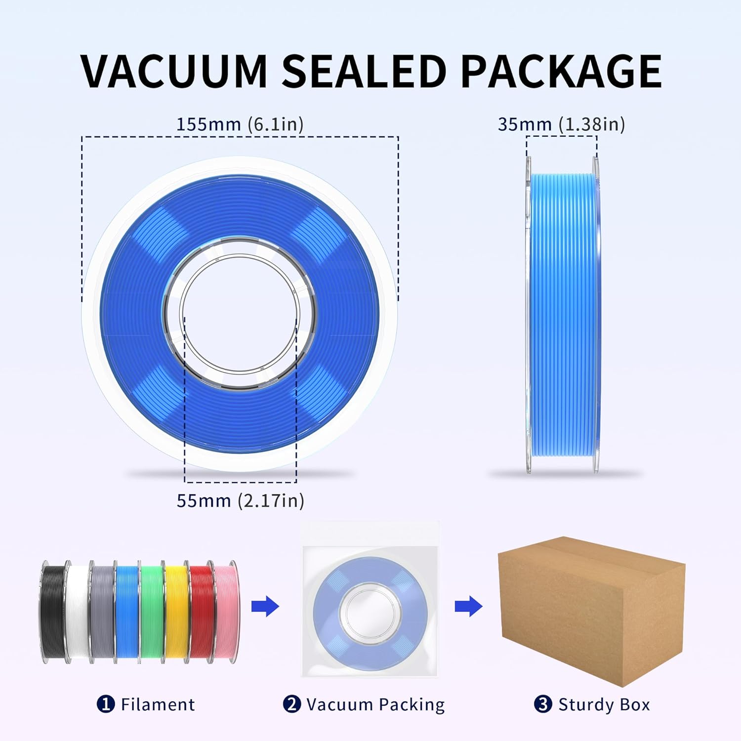 RAMBERY 250gx8 PLA+ Filament Bundle 1.75mm, 8 Colors PLA Plus 3D Printing Filaments Dimensional Accuracy +/- 0.02mm, 8 Pack 250g Spool, Black/White/Red/Yellow/Gray/Blue/Pink/Mint Green