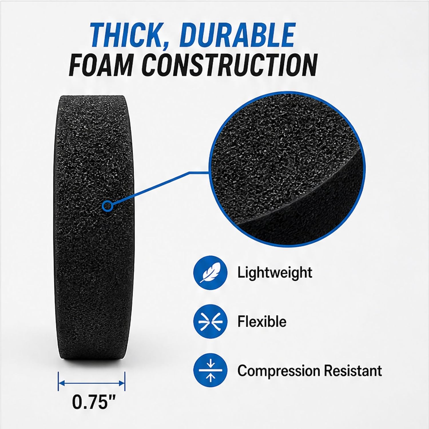 RECOIL SR65-4K Foam Speaker Rings for 6.5 Inch Speakers 4Pcs High Rebound Sponge Bass Blocker Car Kit