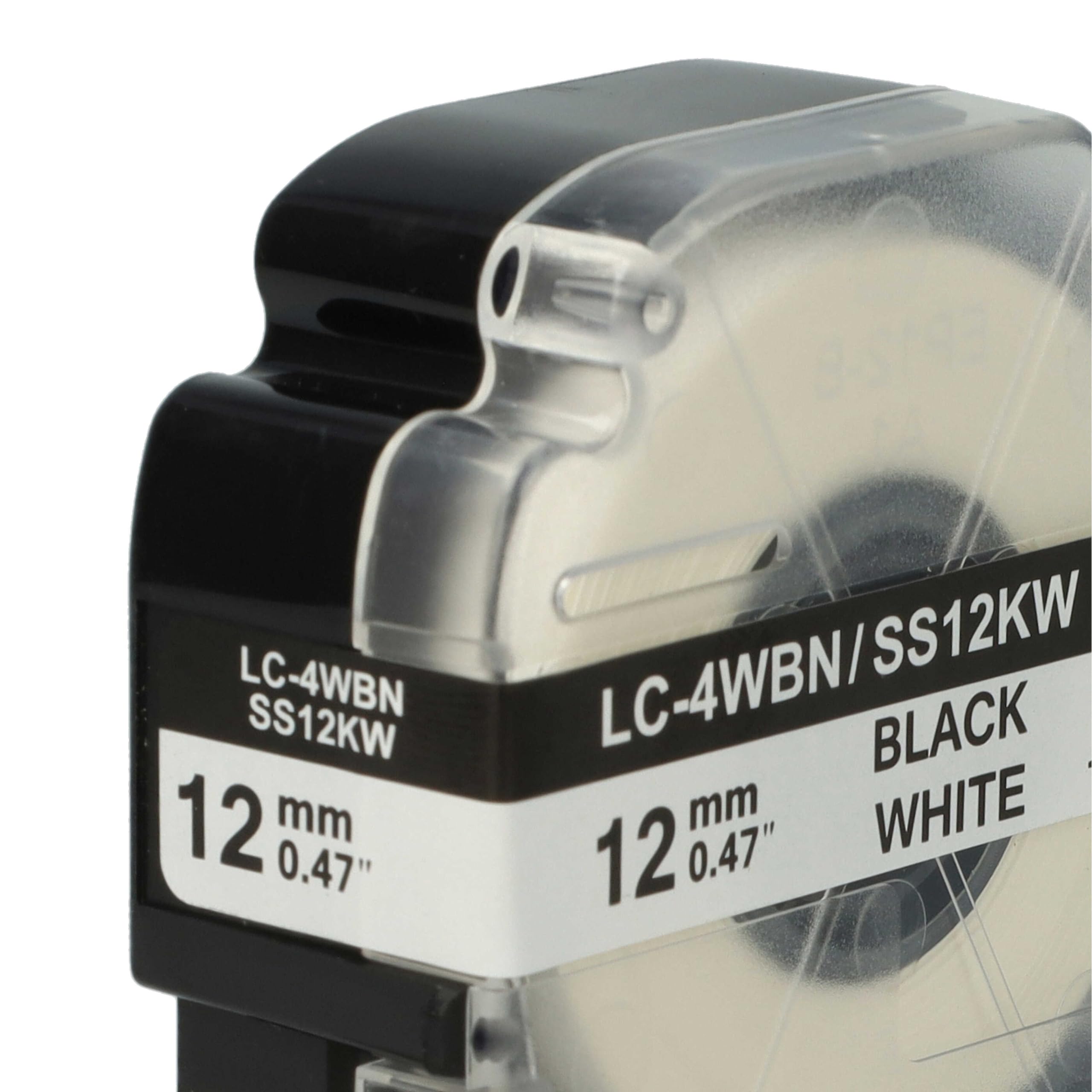 vhbw 50x Cassetta nastro sostituisce Epson LC-4WBN per etichettatrice 8m x 12 mm nero su bianco