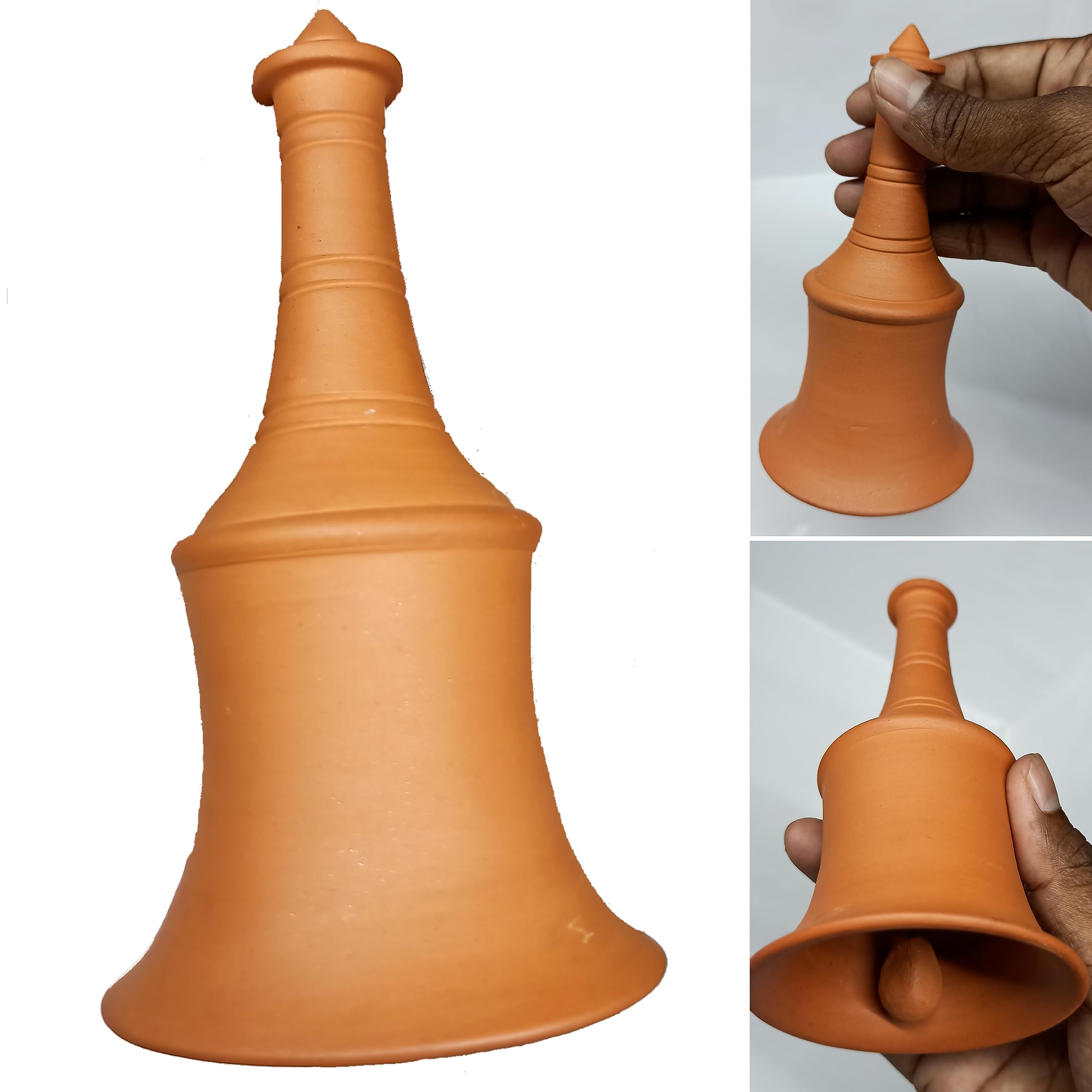 Terracotta Bell Gift for Birthday,Wedding and Mother's Day All Function.Organic Clay Bell 100% Pure Natural and Eco Friendly.(Piece 1).-image-6