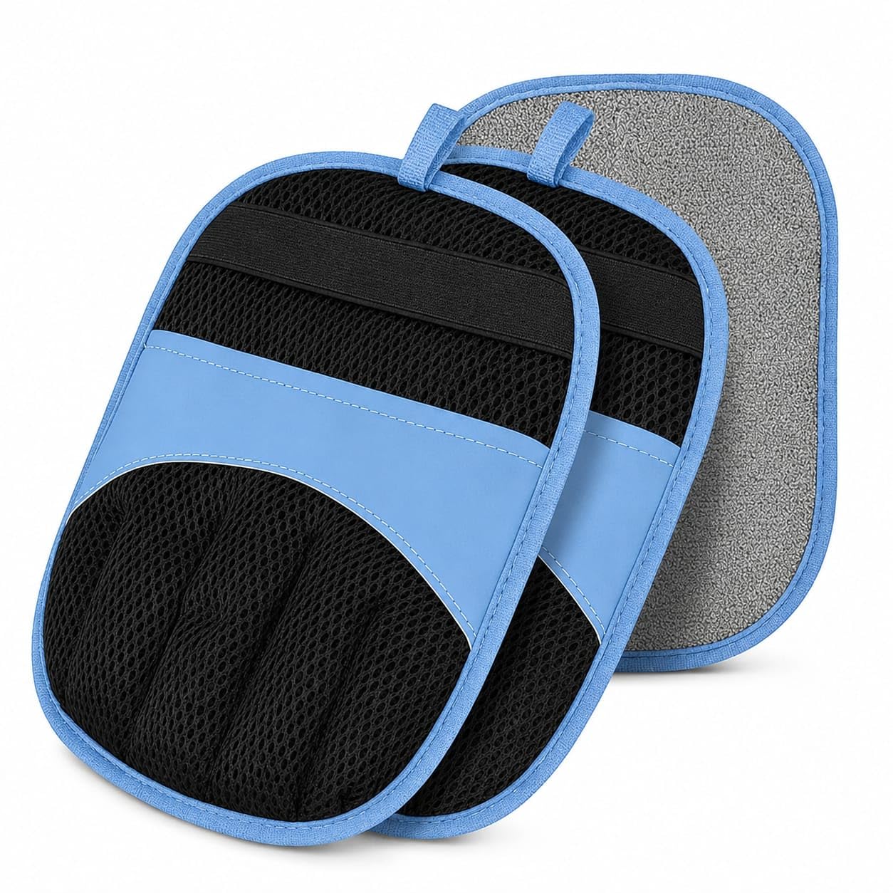 DOMIJONI Pet Hair Remover Glove Set for Dogs, Cats & Horses – 5-in-1 Grooming Kit with 2 Gloves, 2 Hooks & Comb – Silicone Deshedding Mitt for Sofas, Carpets & Clothes