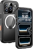 Vista 18 de Lanhiem Funda magnética para iPhone 17 Pro Max, IP68 impermeable, a prueba de polvo, compatible con Magsafe, protector de pantalla integrado, cuerpo
