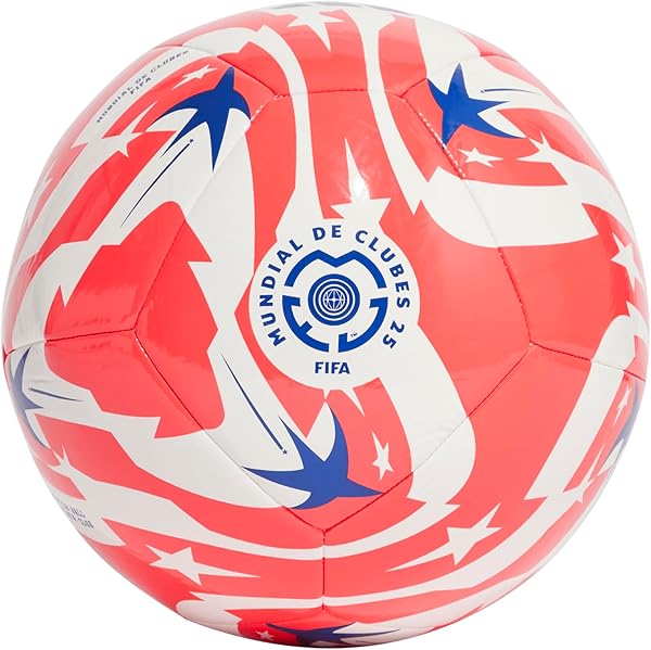 Adidas Unisex-Adult FIFA Club World Cup Club Soccer Ball,White/Lucid Red/Power Blue/Black,3