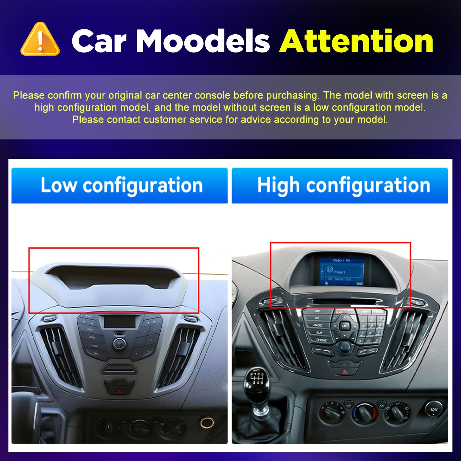 NHOPEEW 4+128G Android Autoradio per Ford Transit Custom 2013-2017 con Wireless Carplay e Android Auto - Schermo incell da 9 pollici Supporto WiFi GPS Comandi al volante + Telecamera di retromarcia