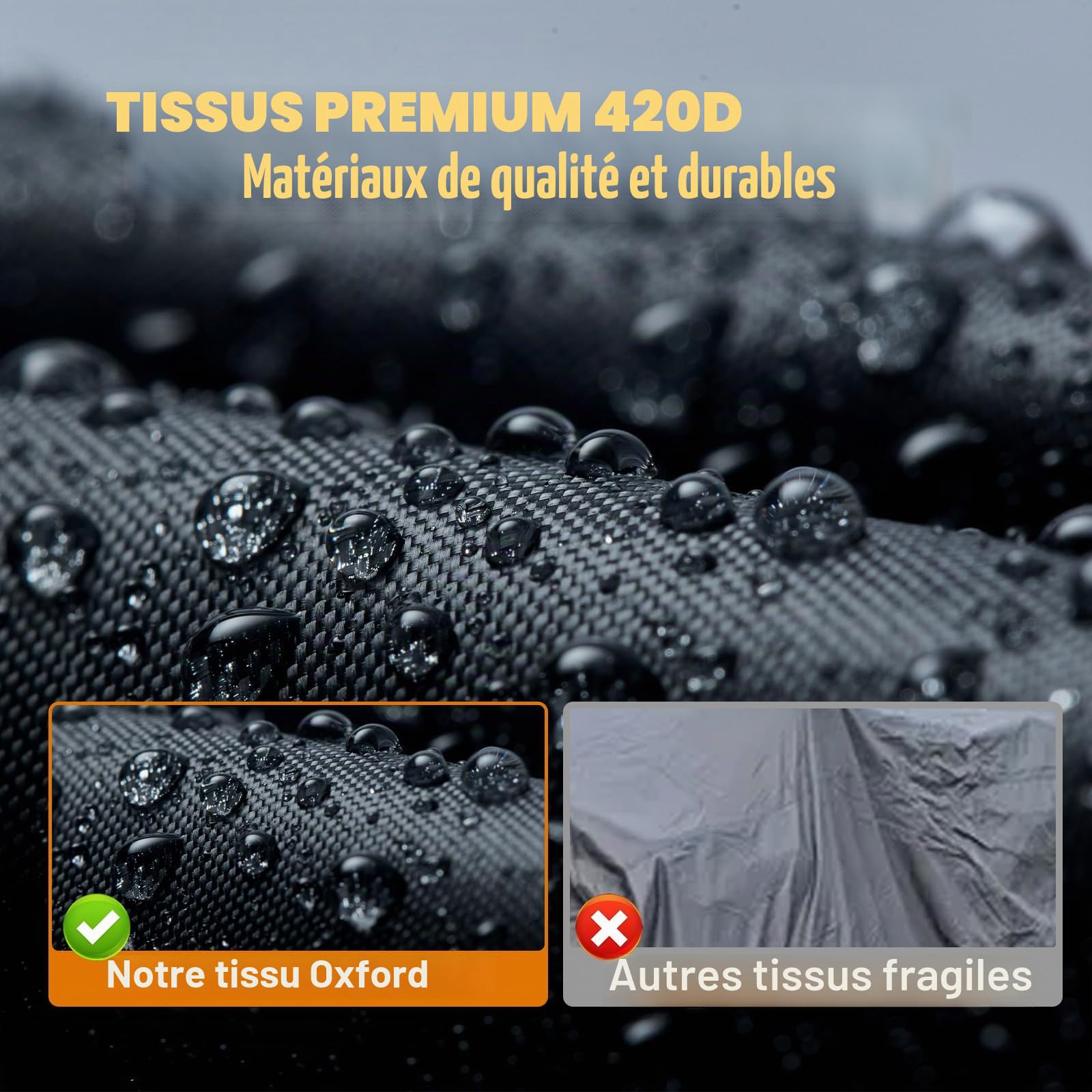 NEVERLAND Bache de Protection pour Quad, 210 x 120 x 115 cm 420D Tissu Oxford Imperméable Utilisable en Intérieur et en Extérieur Bache Quad Coupe-Vent, Anti-grêle, Anti-poussière XL