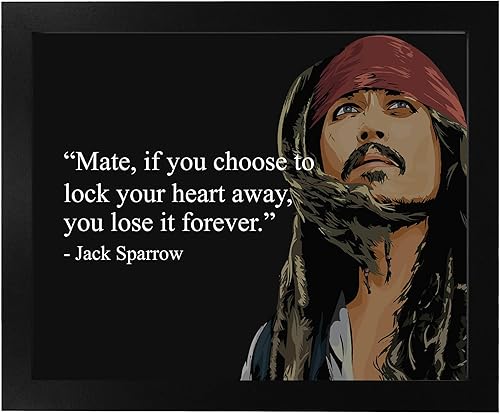Miniatura 6 de Mate If You Choose To Lock Your Heart Away - Jack Sparrow Quote Wall Art, Funny Pirates Of The Caribbean Wall Decor Print For Home Decor, Office