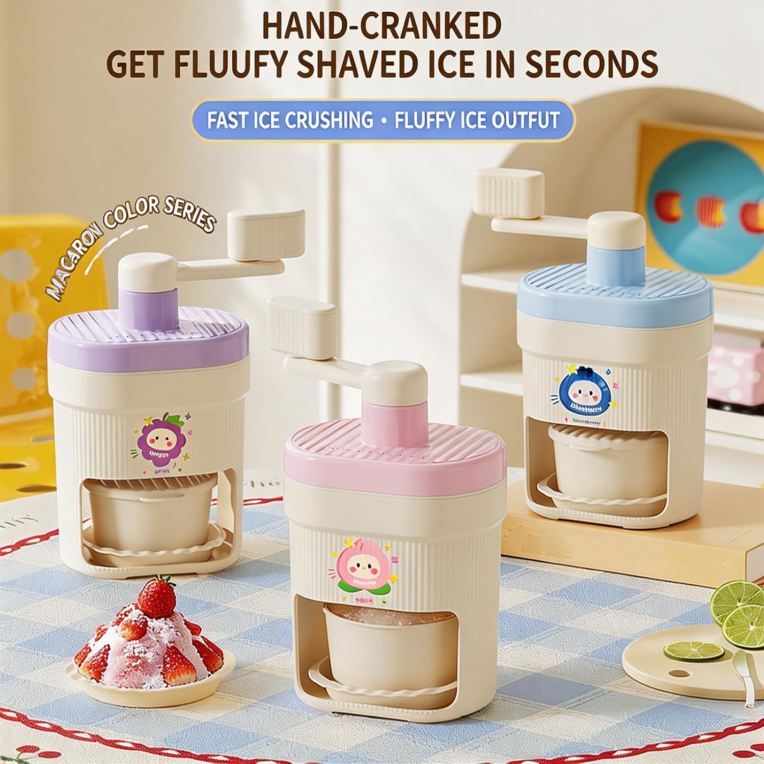 Hand Cranked Ice Shaver Suitable for Family Parties and Cafes Stainless Steel Kitchen Tool for Shaving Manual Shaver