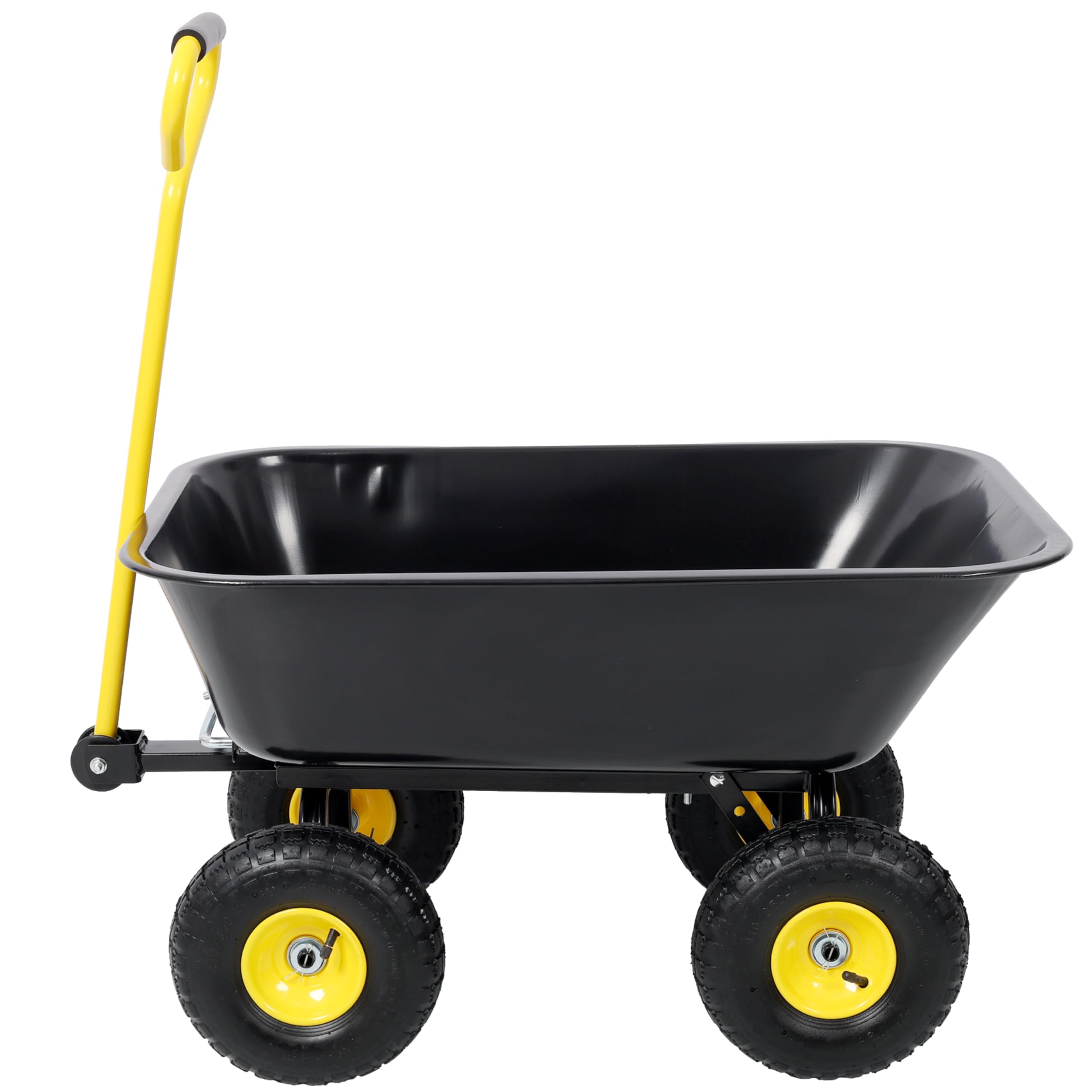 HeavyDuty 4-Rad-Schubkarre, 299 kg, Gartenkipper, 1,2 m³, mit QuickRase-Funktion und 38,1 cm Luftreifen für Landschaftsbau und Hofarbeiten, Schwarz
