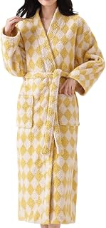 Women's Striped Plush Robe Long Soft Fluffy Bathrobe