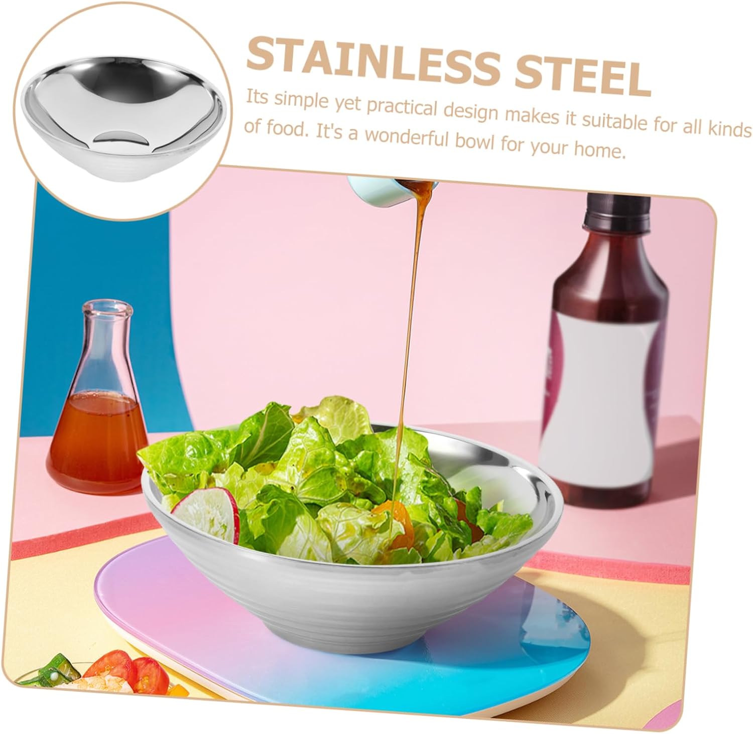 VALICLUD Ramen Bowl Mixing and Serving Bowl for Noodles Salad and Snacks Reusable Household Food Bowl for Home Parties and Restaurants