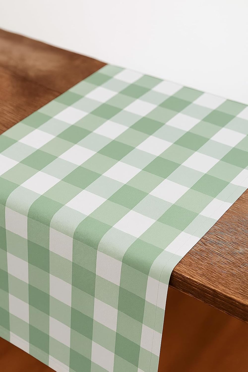 Fennco Styles Buffalo Check Design Table Runner 16" W x 120" L - Handmade in USA - Red Plaid Rustic Table Cover for Everyday Use, Banquet, Holiday, Family Gathering and Special Occasion