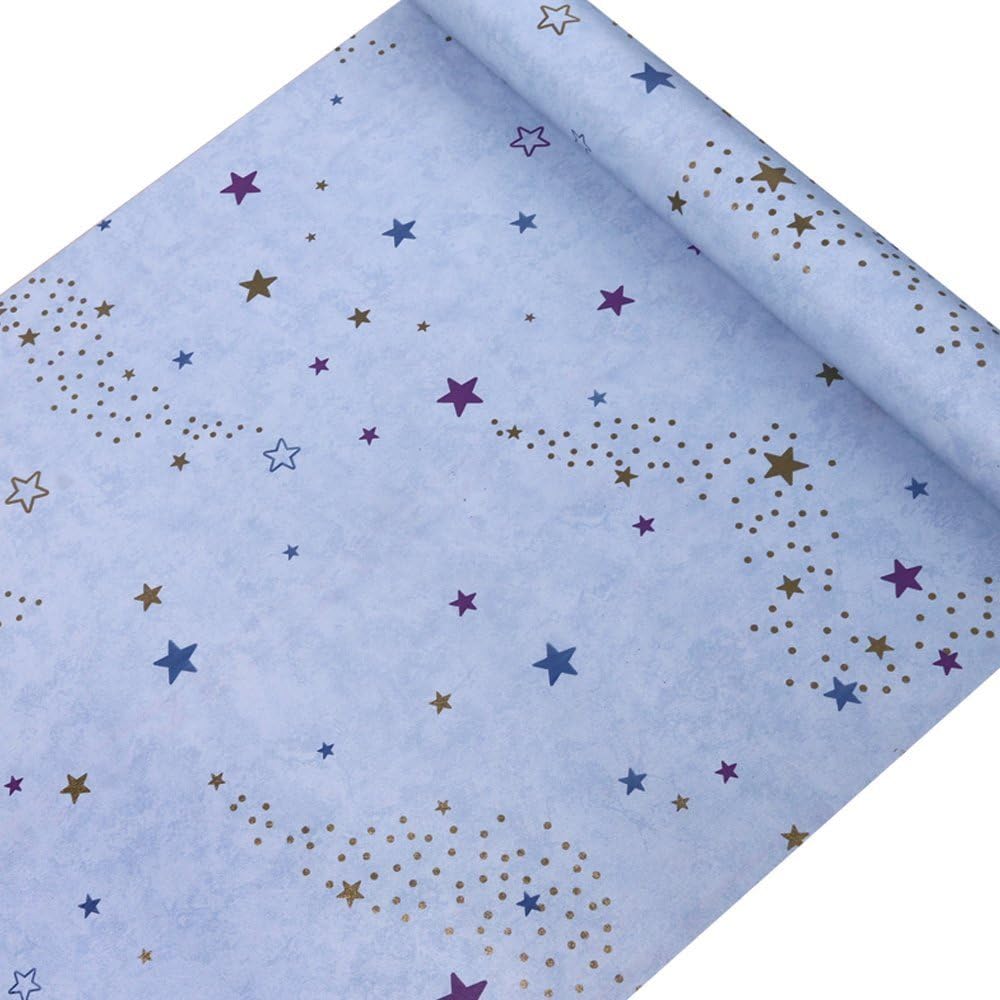 Yifely Little Stars Furniture Paper Waterproof Shelf Drawer Liner Self-Adhesive Student Desk Decor 17.7 Inch by 9.8 Feet