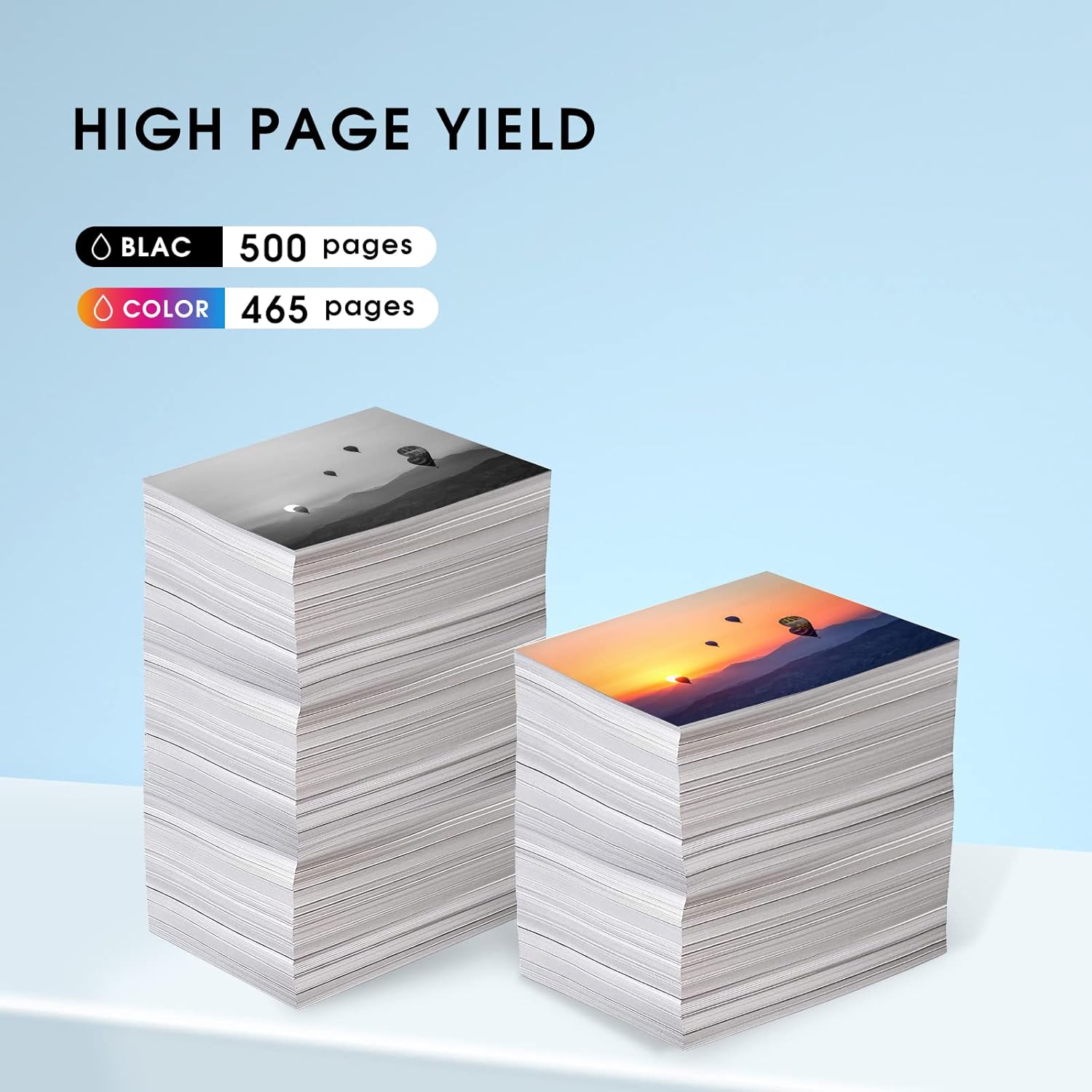 ESTON 64XL Ink Cartridges Combo Pack Remanufactured Replacements for HP 64 64XL for HP Envy Photo 7855 7155 7158 6252 6255 6258 7164 (1Black,1Color)