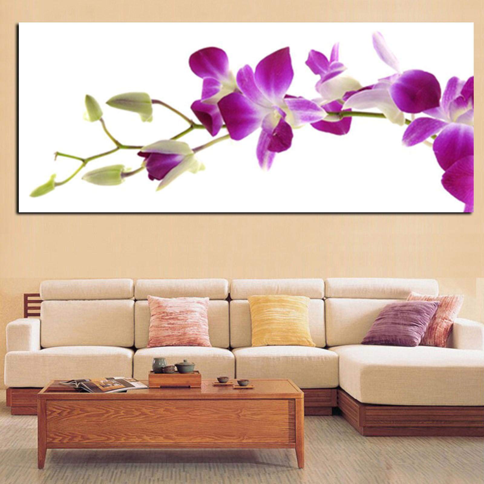 Purple Flower Canvas Painting moderno de orquídeas 70x125