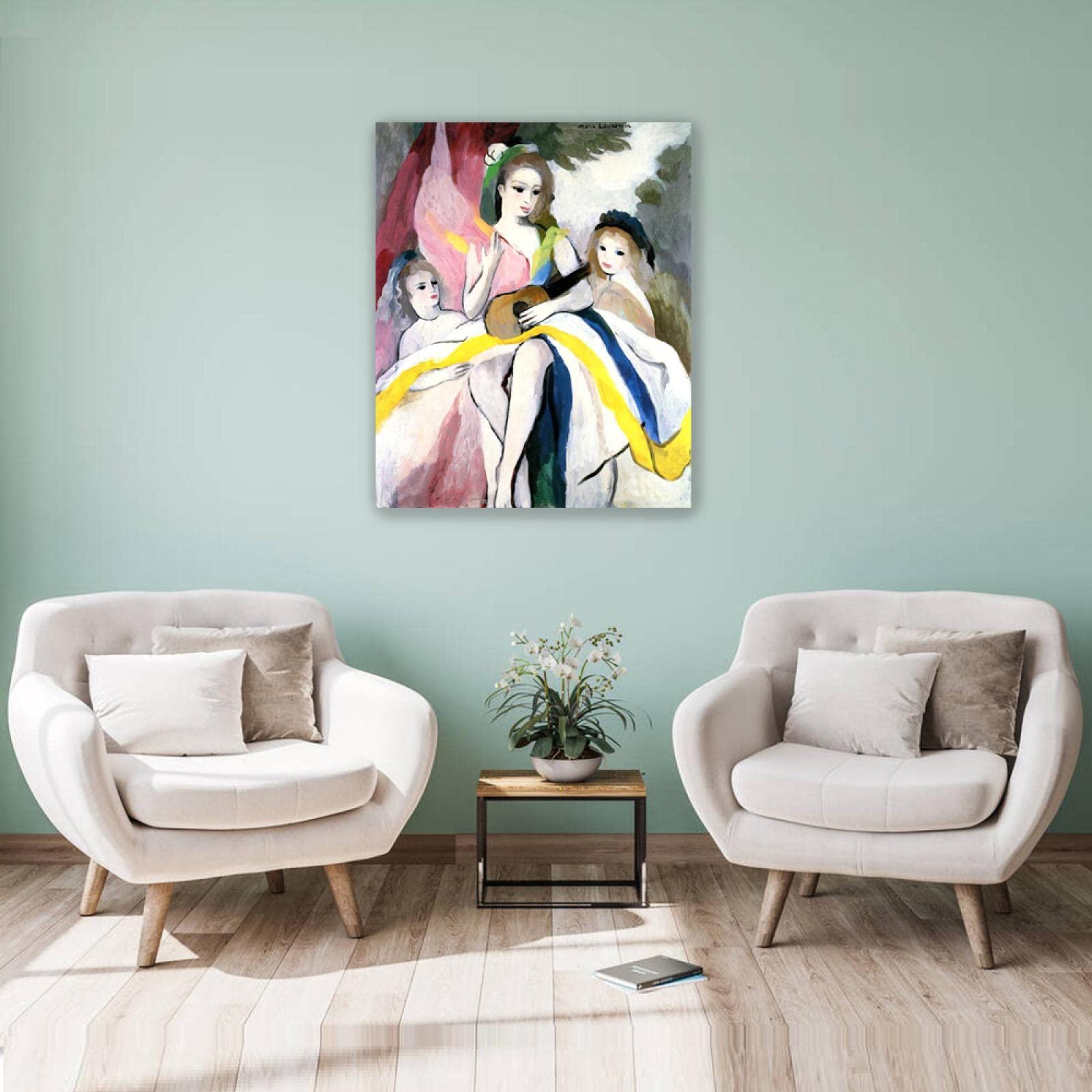 Marie Laurencin Bilder Leinwand| XXL-Abstrakte Wandkunst Frau Bild Leinwand Gemälde|Wandbild Poster Kunstdruck Als Leinwandbild|Wand-BilderDas Konzert' 80x95cm(31x37in)Rahmenlos